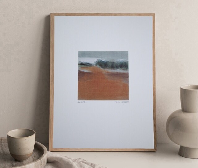 Minimalist Landscape Art Print Earthy Tones Oil Painting - image 1