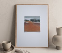 Minimalist Landscape Art Print Earthy Tones Oil Painting - thumbnail 1