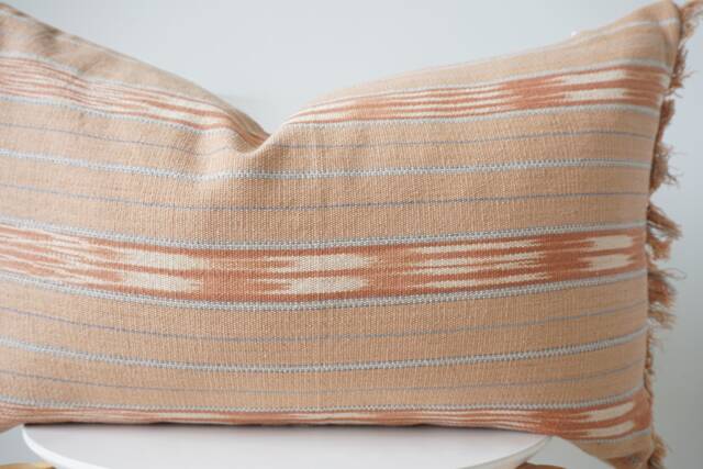 "Brown Tribal Hemp Hand Woven Natural Dye Color Pillow Cover 16"" X 26" - image 1