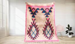 Moroccan Rug Pink , Moroccan Rug 8x10 9x12 Azilal Rug, Carpet Berber Azilal Area Rugs