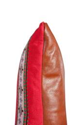 Red Southwestern & Leather Pillow