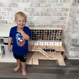 Toy Car Garage 1/64 Scale Wooden Parking Lot Display
