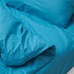 Azure Blue Cotton Duvet Cover Soft Quilt With Pillowcases - thumbnail 2