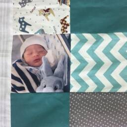 Baby Crib Blanket. Photo Quilt. Personalized Shower Gift For Idea. Newborn Brith - thumbnail 2