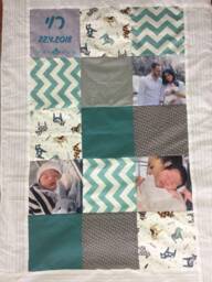 Baby Crib Blanket. Photo Quilt. Personalized Shower Gift For Idea. Newborn Brith - thumbnail 1