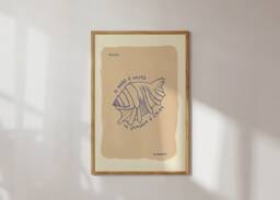 Poster Shell Italy/Illustration Art Print Beige Summer Typographic Poster Beach, Sea, Bath - thumbnail 1