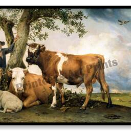 1800S Cattle Art Prints, Set Of 6, Bovine & Shepherdess Scenes - thumbnail 2