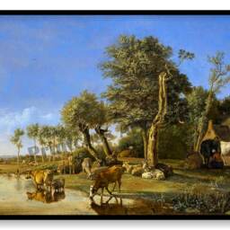 1800S Cattle Art Prints, Set Of 6, Bovine & Shepherdess Scenes - thumbnail 3