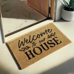Welcome To Our House - Rustic Non-Slip Mat Perfect Housewarming Gift For Cozy & Stylish Homes Cute - thumbnail 1