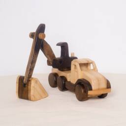 Wooden Excavator, Digger Educational Toys For Kids 3-6 Years Old, Montessori Baby Toys, Nursery Decor Gift Toddlers, Construction Toy - thumbnail 3