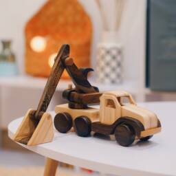 Wooden Excavator, Digger Educational Toys For Kids 3-6 Years Old, Montessori Baby Toys, Nursery Decor Gift Toddlers, Construction Toy