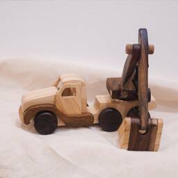 Wooden Excavator, Digger Educational Toys For Kids 3-6 Years Old, Montessori Baby Toys, Nursery Decor Gift Toddlers, Construction Toy - thumbnail 2