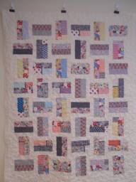 "Handmade Strip Quilt Modern Cotton Throw, 50"" X 65"
