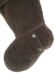 Christmas Stocking Boiled Wool Felt Floral Embroidery Brown Black Mother Of Pearl Buttons Ooak Sweater Recycled Repurposed 883