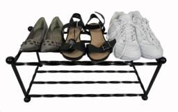 Shoe Rack 4 To 6 Pair Wrought Iron Black Metal Shoe Storage - thumbnail 1