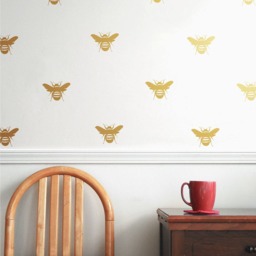 Bee Wall Decals, Gold Honey Nursery Decor - thumbnail 2
