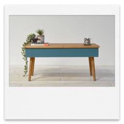 Mid Century Coffee Table With Drawer in Farrow & Ball Colours, Solid Wood, Made The Uk, Options On Colors, Range Of Sizes, Dexy - thumbnail 2