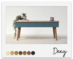 Mid Century Coffee Table With Drawer in Farrow & Ball Colours, Solid Wood, Made The Uk, Options On Colors, Range Of Sizes, Dexy