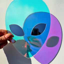 Alien Mirror Holographic Wall Decor, Iridescent Ufo Room Aesthetic, Y2K Dopamine Futuristic Cyber Rave Art, Sun Catcher Rainbow - thumbnail 4
