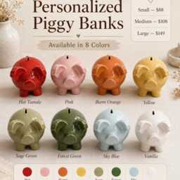Personalized & Handcrafted Ceramic Piggy Banks - thumbnail 2
