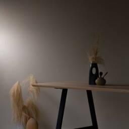 Konk ??? A Frame Table [Metal Legs] Bespoke Sizes Available Industrial Oak Or Walnut Kitchen & Meeting Table, Solid Steel Base Dining - thumbnail 2
