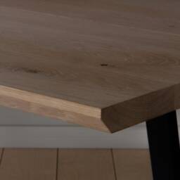 Konk ??? A Frame Table [Metal Legs] Bespoke Sizes Available Industrial Oak Or Walnut Kitchen & Meeting Table, Solid Steel Base Dining - thumbnail 4
