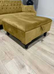 Mustard Gold Square Plain Ottoman Storage Foot Rest For Living Room