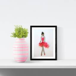 Quilling Art Dress Decor Elegant Woman in Red - 9x6 Inches - thumbnail 1