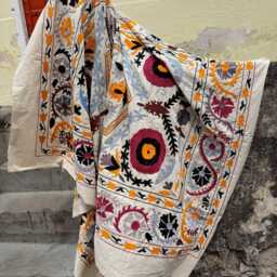 Vintage Suzani Quilt - Hand Embroidered Cotton Throw, Boho Bedspread Home Decor - thumbnail 4