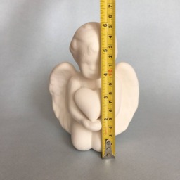 Valentines Day Gift, Ceramic Angel With Heart, Decor, White Angel, Gift For Her, Him, Idea, Art Bisque - thumbnail 4