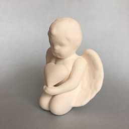 Valentines Day Gift, Ceramic Angel With Heart, Decor, White Angel, Gift For Her, Him, Idea, Art Bisque - thumbnail 2