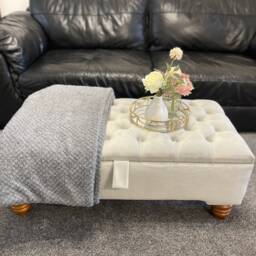 Handmade Chesterfield High End Upholstered Footstool Footrest Ottoman Box With Storage - thumbnail 2