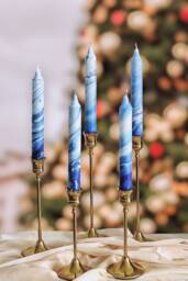 Candles Set, Marble Candles, Taper Candles, Dinner Candles, Blue & White Home Decor, Wedding Candles, Tall Taper Candles, Housewarming Gift - thumbnail 1