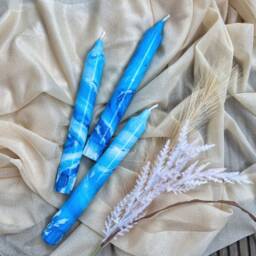 Candles Set, Marble Candles, Taper Candles, Dinner Candles, Blue & White Home Decor, Wedding Candles, Tall Taper Candles, Housewarming Gift - thumbnail 2