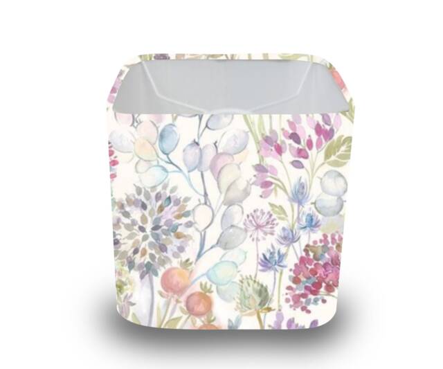 Handmade Hedgerow Lotus Cream Rounded Square Lampshade, Table/Ceiling, Colourful Modern Home Interior Decor, Made in UK - image 1
