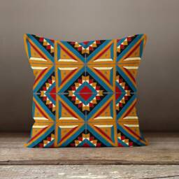 Kilim Print Cushion Cover-Farm House Rug Pillow Case-Ethnic Living Room Case-Authentic Cover-Gift For Her-Handmade Material - thumbnail 2
