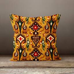 Kilim Print Cushion Cover-Farm House Rug Pillow Case-Ethnic Living Room Case-Authentic Cover-Gift For Her-Handmade Material - thumbnail 3