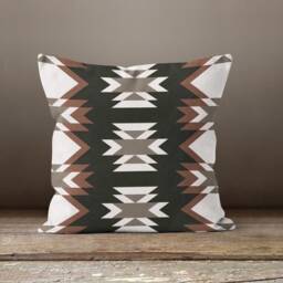 Kilim Print Cushion Cover-Farm House Rug Pillow Case-Ethnic Living Room Case-Authentic Cover-Gift For Her-Handmade Material - thumbnail 4