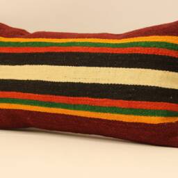 Handmade Lumbar Kilim Pillow 10x20Inch Oriental Home Boho Turkish Kilim Pillowcover Chair Small Oblong Cushion Cover Tribal 4Yef-94 - thumbnail 3