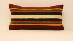 Handmade Lumbar Kilim Pillow 10x20Inch Oriental Home Boho Turkish Kilim Pillowcover Chair Small Oblong Cushion Cover Tribal 4Yef-94