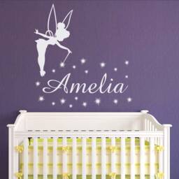 Personalized Name Wall Decal Baby Girl Nursery Art, Fairy Tale Bedroom Decor M061 - thumbnail 3