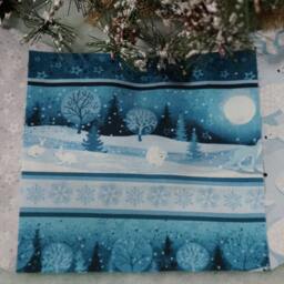 Christmas Tree Skirt - Polar Bears & Reindeer Blue, Silver, White 60 - thumbnail 4