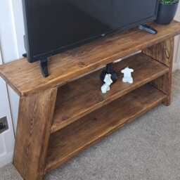 Shoe Rack - Tv Unit Rustic Wooden Bench Storage Hallway Table Stand Reclaimed - thumbnail 2