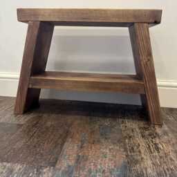 Handmade Rustic A-Frame Side Table/Milking Stool Farmhouse Furniture Bathroom Storage Bedside Table - thumbnail 3