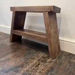 Handmade Rustic A-Frame Side Table/Milking Stool Farmhouse Furniture Bathroom Storage Bedside Table - thumbnail 4
