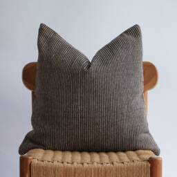 Brown Cream Striped Woven Pillow Cover - thumbnail 2