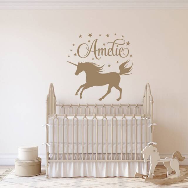 Personalized Unicorn Wall Decal Girls Name Nursery Decor Ww93 - image 1