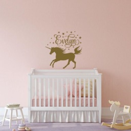 Personalized Unicorn Wall Decal Girls Name Nursery Decor Ww93 - thumbnail 2