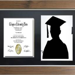 Graduation Black Mount Double Photo Frame For 1 A4 Certificate & 8x10'' Photograph - thumbnail 4