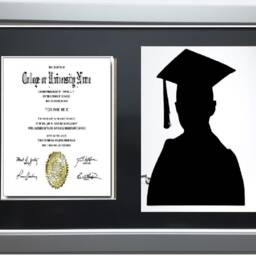 Graduation Black Mount Double Photo Frame For 1 A4 Certificate & 8x10'' Photograph - thumbnail 3